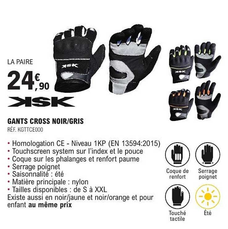 GANTS CROSS NOIR/GRIS
