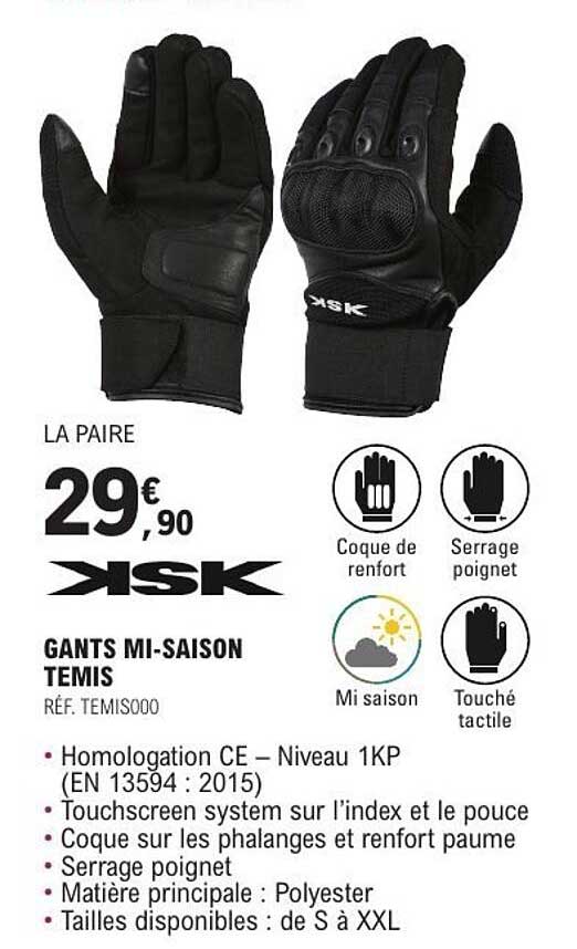 GANTS MI-SAISON TEMIS