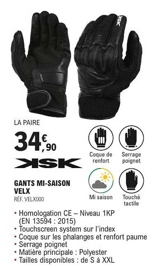 GANTS MI-SAISON VELX