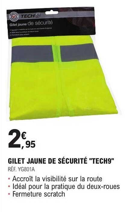 GILET JAUNE DE SÉCURITÉ "TECH9"