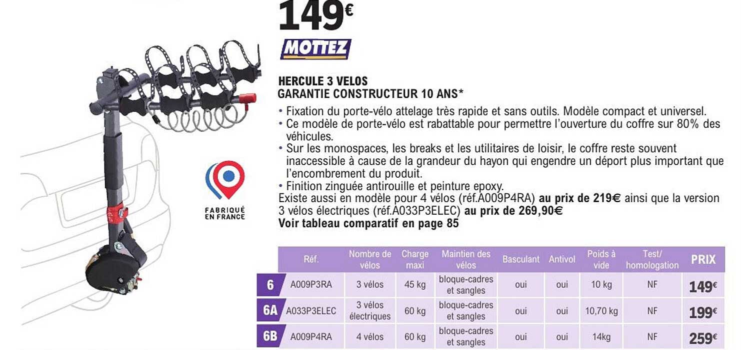 HERCULE 3 VELOS GARANTIE CONSTRUCTEUR 10 ANS*