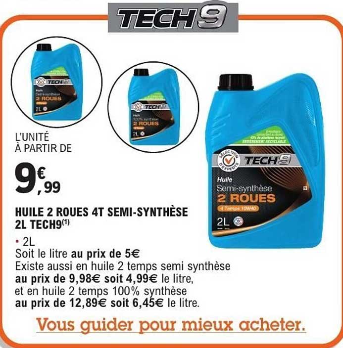 HUILE 2 ROUES 4T SEMI-SYNTHÈSE 2L TECH9(1)