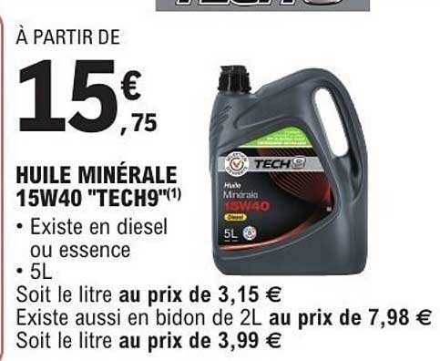 HUILE MINÉRALE 15W40 "TECH9"(1)