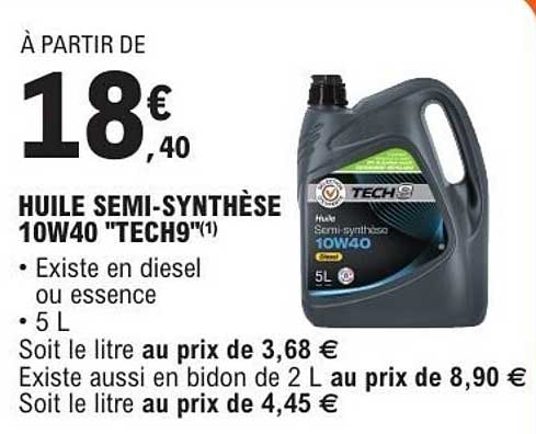 HUILE SEMI-SYNTHÈSE 10W40 "TECH9"(1)