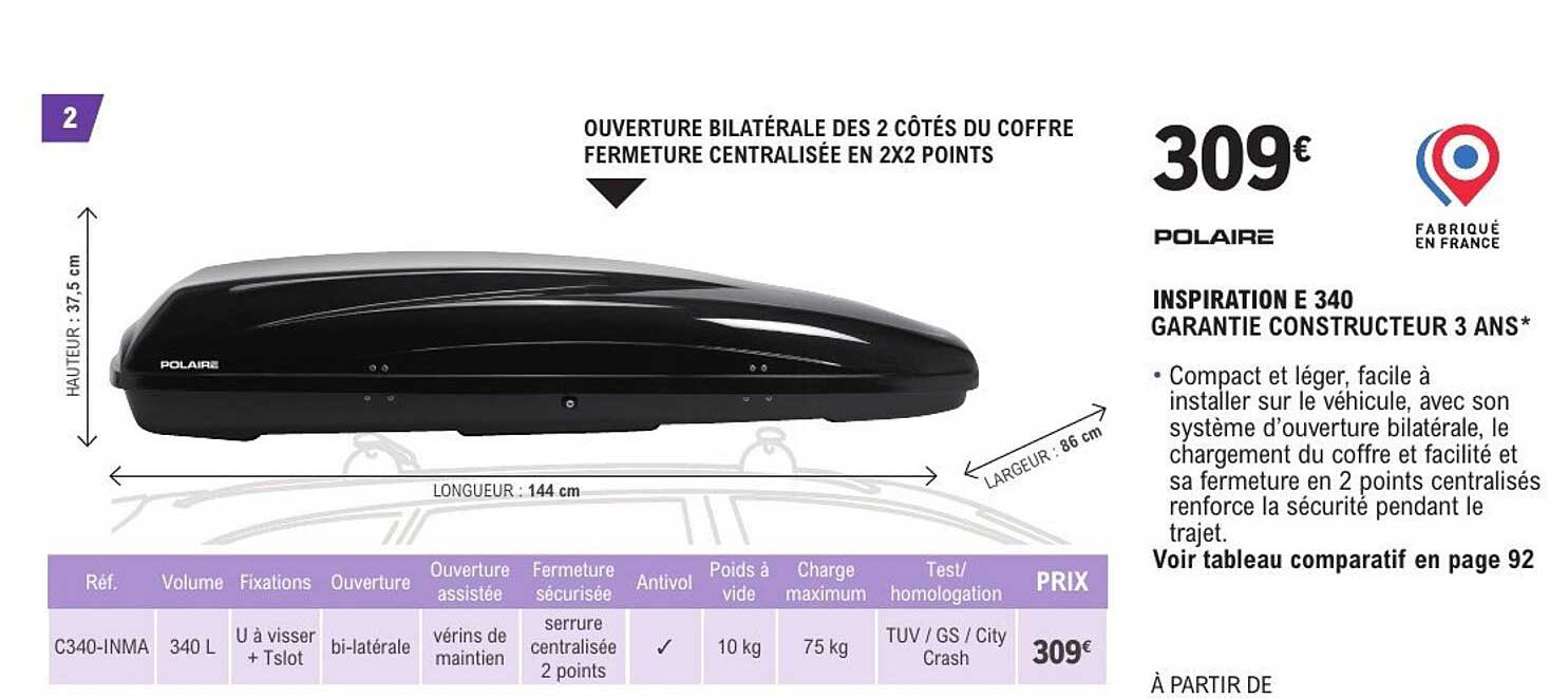 INSPIRATION E 340 GARANTIE CONSTRUCTEUR 3 ANS*