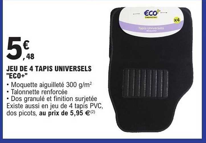 JEU DE 4 TAPIS UNIVERSELS "ECO+"