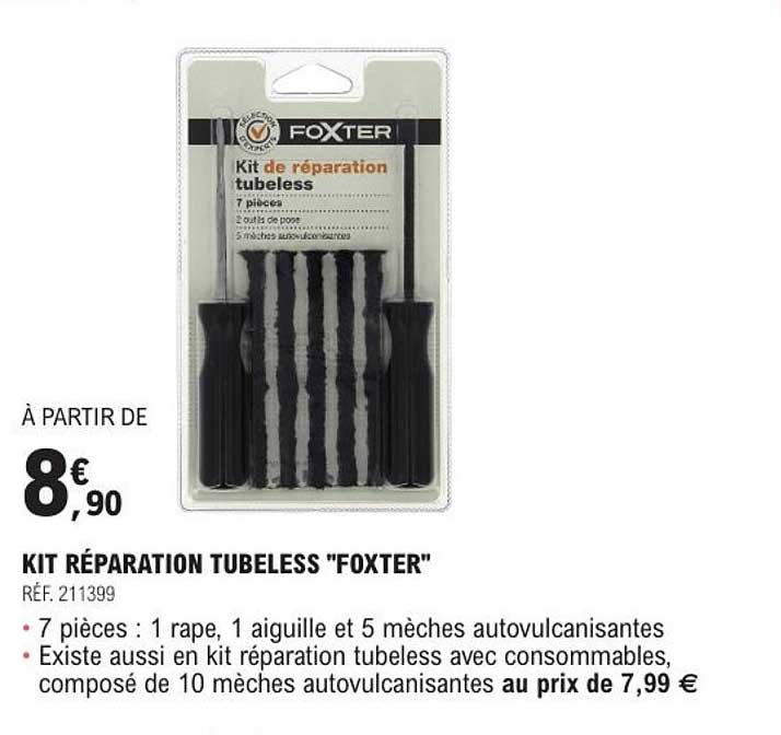 KIT RÉPARATION TUBELESS "FOXTER"