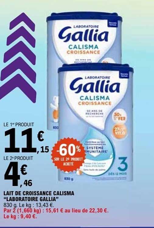 LAIT DE CROISSANCE CALISMA "LABORATOIRE GALLIA"