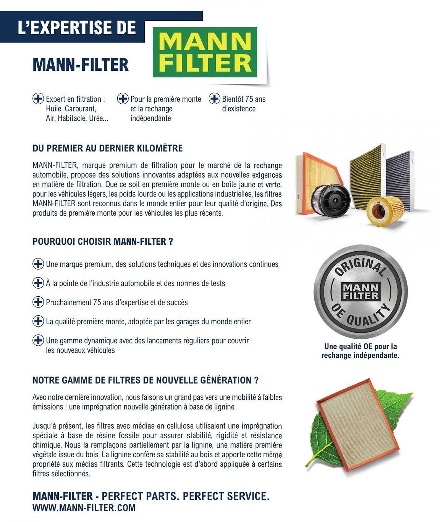 L’EXPERTISE DE MANN-FILTER