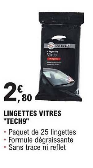 LINGETTES VITRES "TECH9"