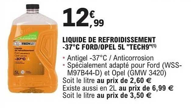 LIQUIDE DE REFROIDISSEMENT -37°C FORD/OPEL 5L "TECH9"(1)