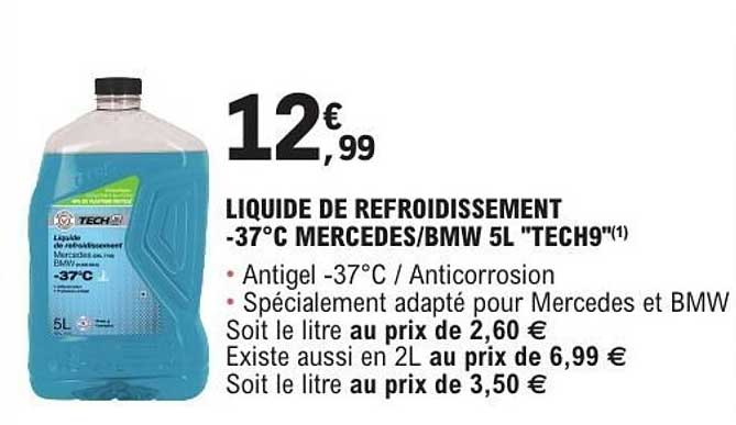LIQUIDE DE REFROIDISSEMENT -37°C MERCEDES/BMW 5L "TECH9"(1)