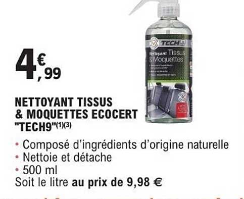 NETTOYANT TISSUS & MOQUETTES ECOCERT "TECH9"