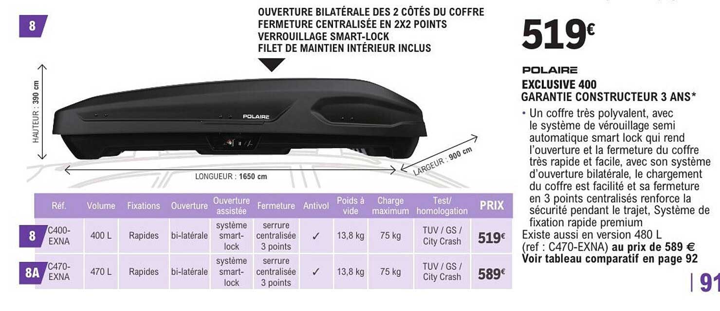 POLAIRE EXCLUSIVE 400 GARANTIE CONSTRUCTEUR 3 ANS*