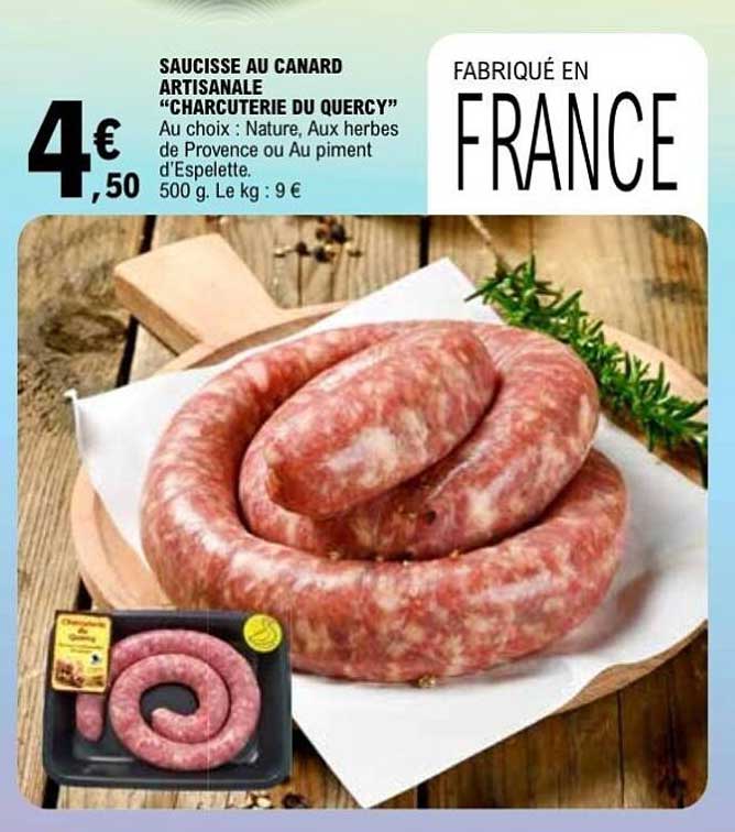 SAUCISSE AU CANARD ARTISANALE “CHARCUTERIE DU QUERCY”
