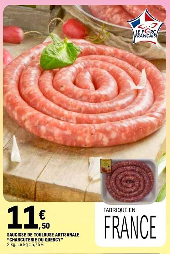 SAUCISSE DE TOULOUSE ARTISANALE “CHARCUTERIE DU QUERCY”