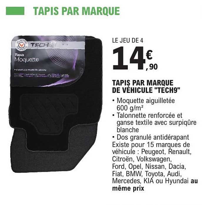 TAPIS PAR MARQUE DE VÉHICULE "TECH9"