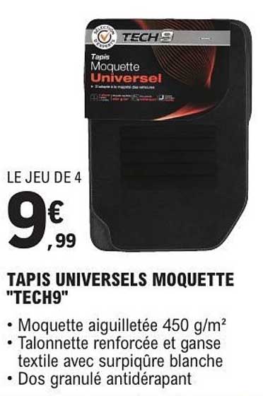 TAPIS UNIVERSELS MOQUETTE "TECH9"