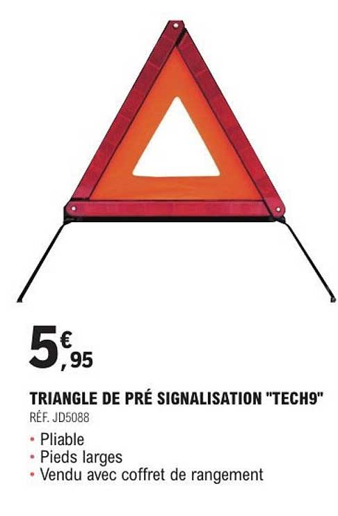 TRIANGLE DE PRÉ SIGNALISATION "TECH9"
