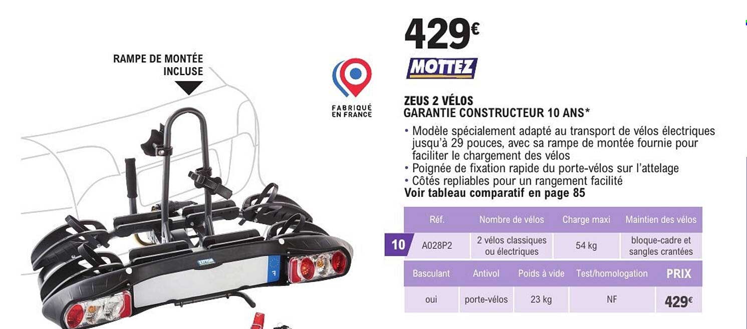 ZEUS 2 VÉLOS GARANTIE CONSTRUCTEUR 10 ANS*