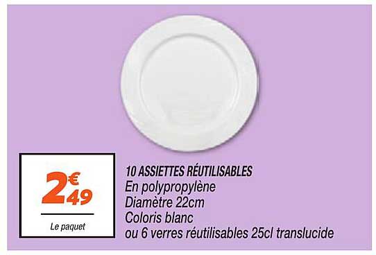 10 ASSIETTES RÉUTILISABLES