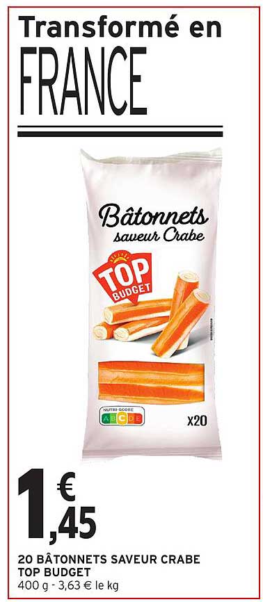 20 BÂTONNETS SAVEUR CRABE TOP BUDGET