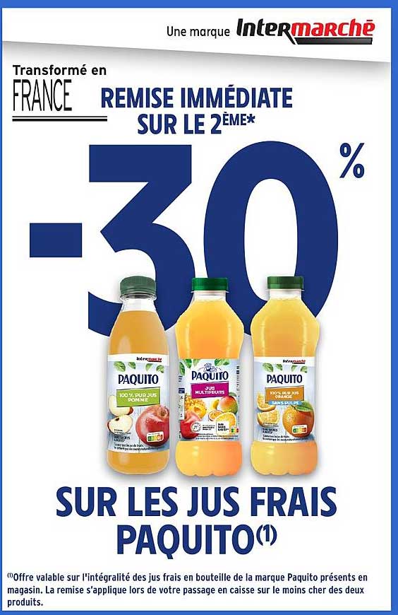 -30% SUR LES JUS FRAIS PAQUITO