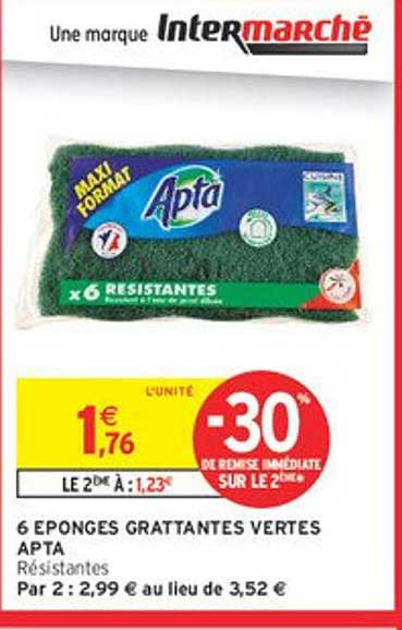 6 EPONGES GRATTANTES VERTES APTA