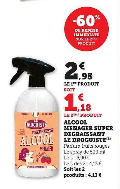 ALCOOL MENAGER SUPER DEGRAISSANT LE DROGUISTE