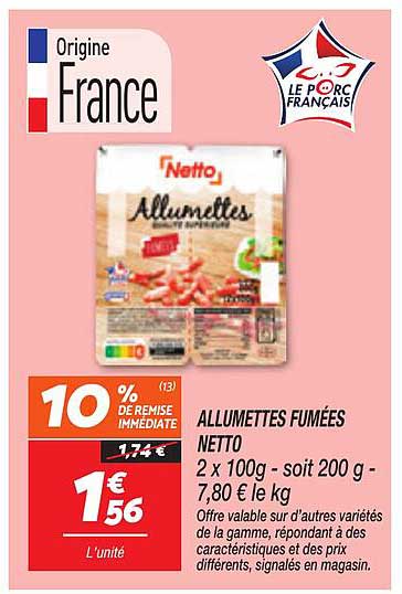 ALLUMETTES FUMÉES NETTO