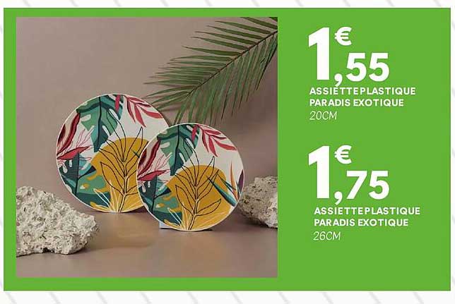 ASSIETTE PLASTIQUE PARADIS EXOTIQUE 20CM