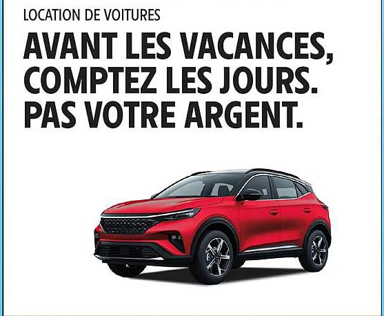 AVANT LES VACANCES, COMPTEZ LES JOURS. PAS VOTRE ARGENT.