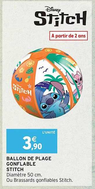 BALLON DE PLAGE GONFLABLE STITCH