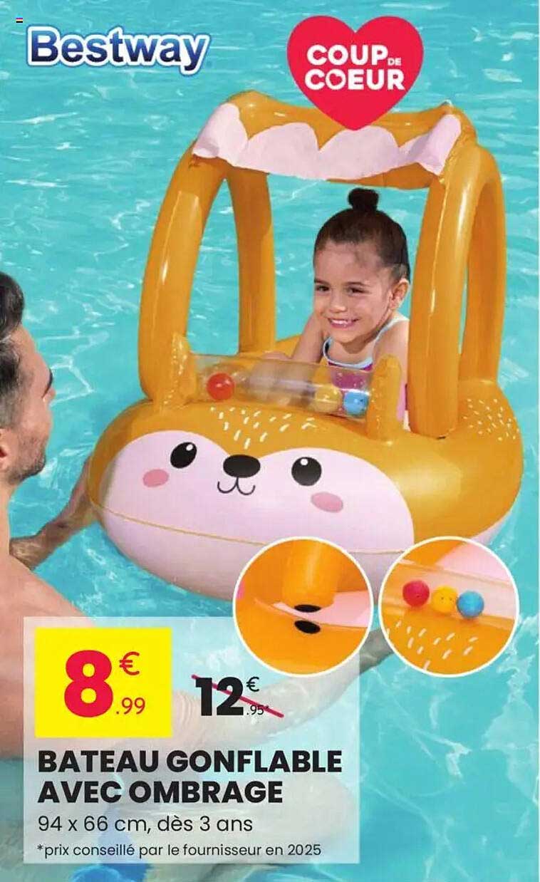 BATEAU GONFLABLE AVEC OMBRAGE