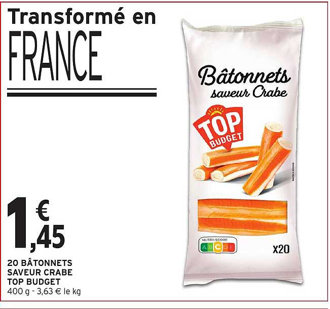 Bâtonnets saveur Crabe