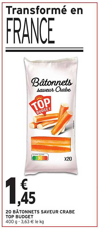 Bâtonnets saveur Crabe TOP BUDGET