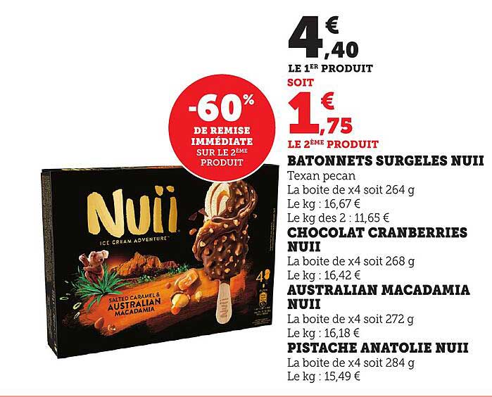 Bâtonnets Surgelés Nuii