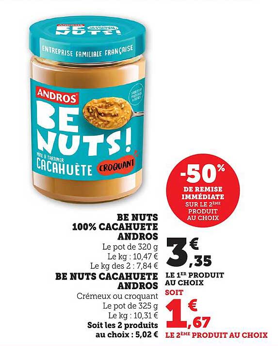 BE NUTS 100% CACAHUÈTE ANDROS