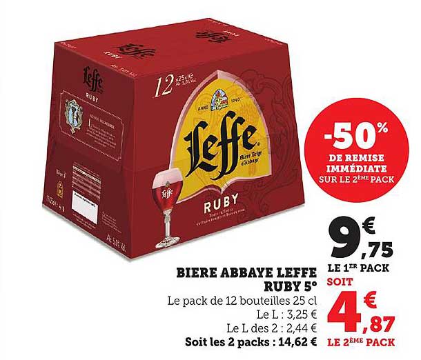 BIERE ABBAYE LEFFE RUBY 5°