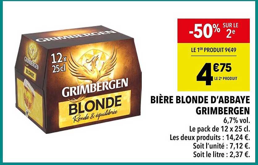 BIÈRE BLONDE D’ABBAYE GRIMBERGEN