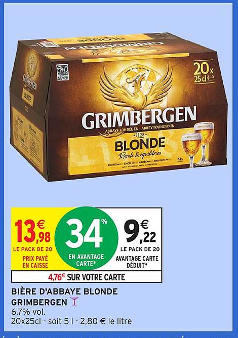 BIÈRE D'ABBAYE BLONDE GRIMBERGEN