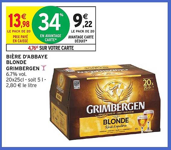 BIÈRE D'ABBAYE BLONDE GRIMBERGEN