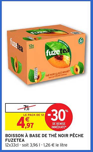 BOISSON À BASE DE THÉ NOIR PÊCHE FUZETEA