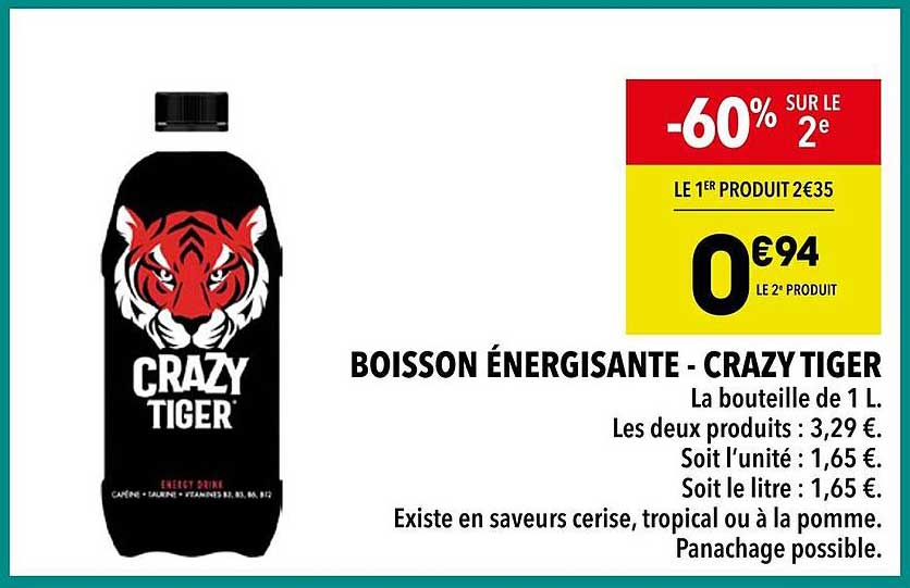 BOISSON ÉNERGISANTE - CRAZY TIGER