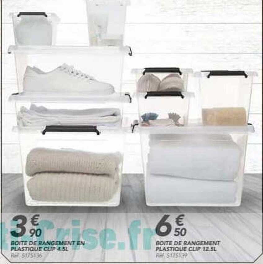 Boîte de rangement en plastique clip 4,5L