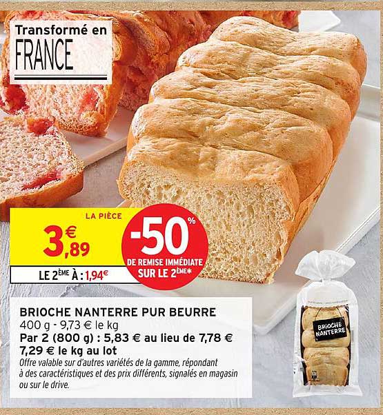 BRIOCHE NANTERRE PUR BEURRE