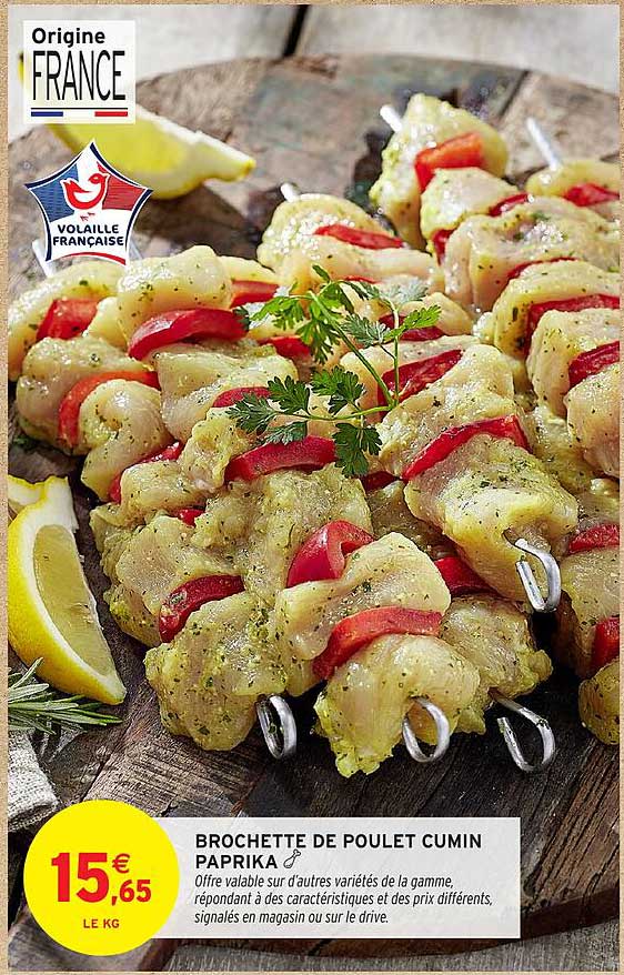 BROCHETTE DE POULET CUMIN PAPRIKA