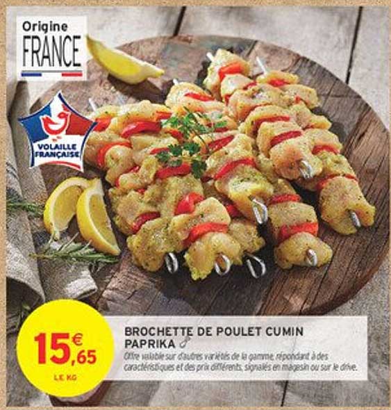 BROCHETTE DE POULET CUMIN PAPRIKA