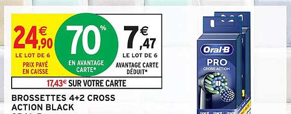 BROSSETTES 4+2 CROSS ACTION BLACK