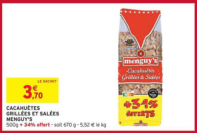 CACAHUÈTES GRILLÉES ET SALÉES MENGUY'S